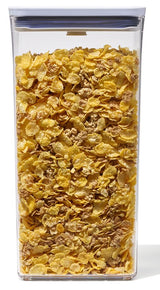 Good Grips POP 11234400 Food Container, 3.7 qt Capacity, Plastic, Clear, 6-1/2 in L, 4.3 in W, 12.6 in H