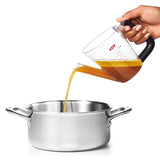 Good Grips 11273100 Fat Separator, 1 pt Capacity, 5.3 in L, 3 in W, 9 in H, Plastic/Silicone, Clear