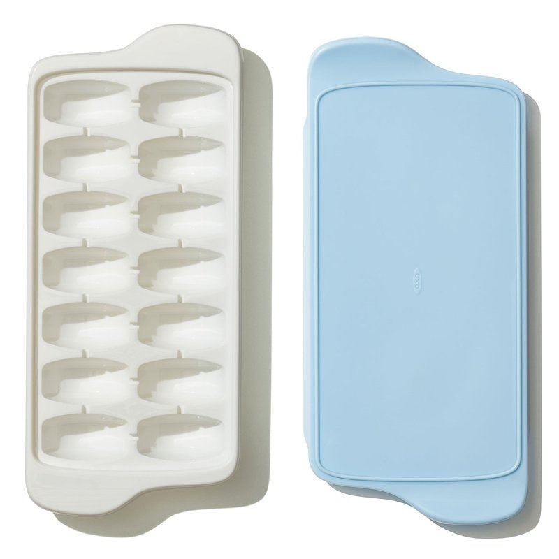 Good Grips 11284400 Cube Tray, 14 -Compartment, Plastic, Blue/White, 12.2 in L, 5.6 in W, 1-3/4 in Thick