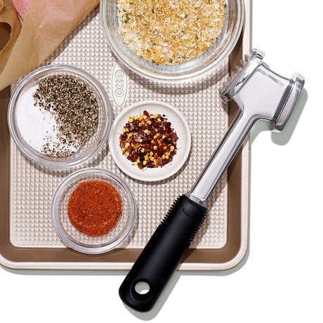 Good Grips 11303000 Meat Tenderizer, 9-3/4 in L, 2.4 in W, Aluminum