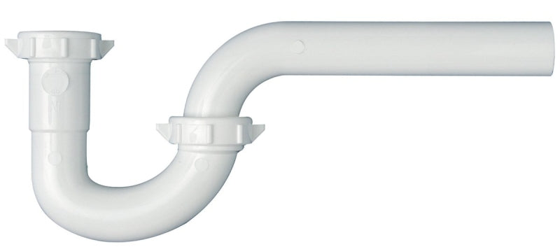 Plumb Pak PP941W P-Trap, 1-1/4 in, Slip-Joint, Plastic, White