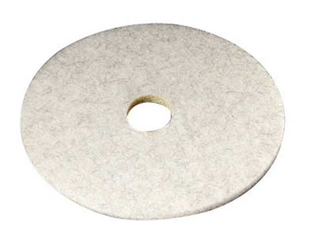 3M Natural Blend 20 in. D Non-Woven Natural/Polyester Fiber Floor Polishing Pad White, Pack of 5