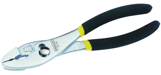 STANLEY 84-098 Slip-Joint Plier, 8 in OAL, 11/16 in Jaw Opening, Black Handle, Cushion Grip Handle, 1-3/8 in L Jaw