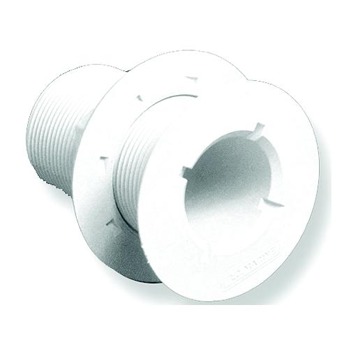 Forespar CF250 Marelon Full Threaded Flush Head Thru Hull w/Nut, White