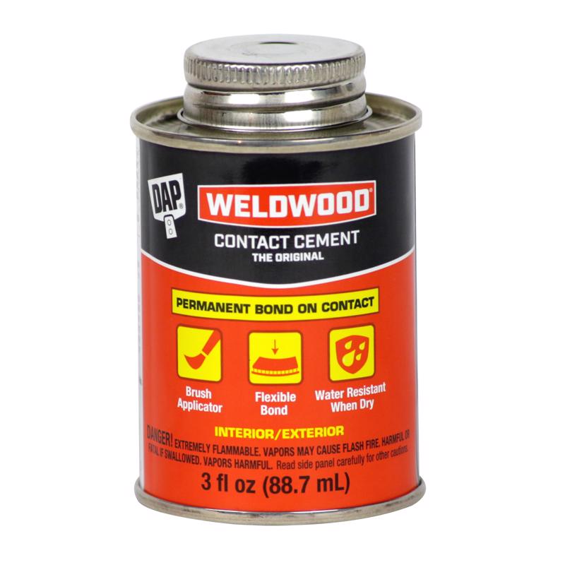 DAP Weldwood High Strength Rubber Tan Contact Cement 3 oz, Pack of 12
