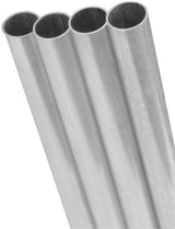 K & S 1113 Decorative Tube, Round, 36 in L, 1/4 in Dia, 0.014 in Wall, Aluminum, Pack of 5
