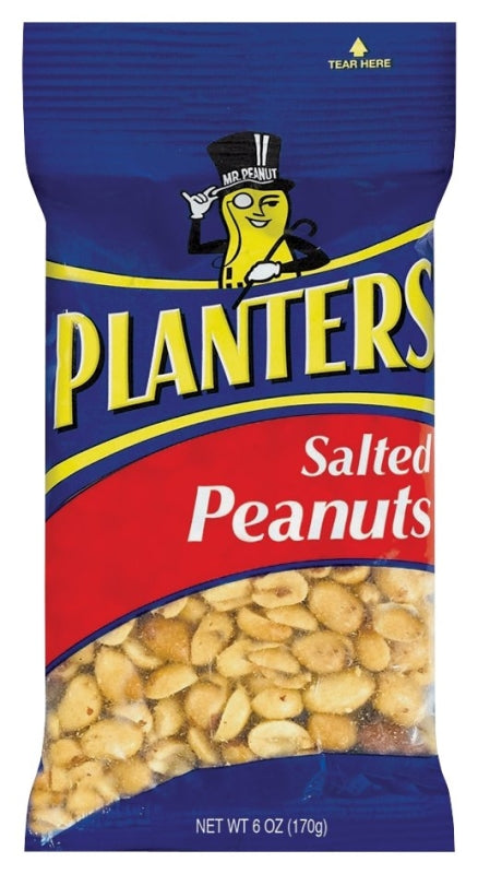 Planters 483277 Peanut, Solid, Sea Salt, 6 oz Bag, Pack of 12