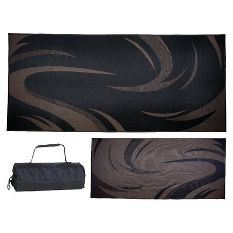 Ming's Mark Reversible Mat, Swish, Black/Brown, 8' x 18'
