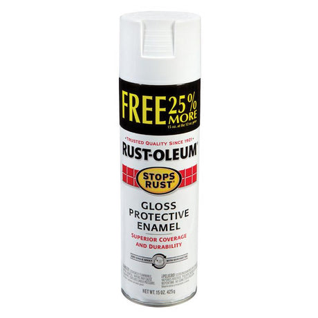 Rust-Oleum Stops Rust Gloss White Spray Paint 15 oz, Pack of 6