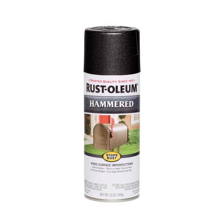 Rust-Oleum Stops Rust Hammered Black Spray Paint 12 oz, Pack of 6