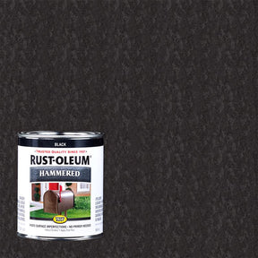 Rust-Oleum Stops Rust Indoor and Outdoor Hammered Black Oil-Based Protective Paint 1 qt, Pack of 2