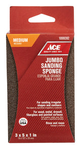 Ace 5 in. L X 3 in. W X 1 in. 80 Grit Medium Extra Large Sanding Sponge