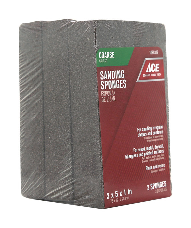 Ace 5 in. L X 3 in. W X 1 in. 60 Grit Coarse Extra Large Sanding Sponge