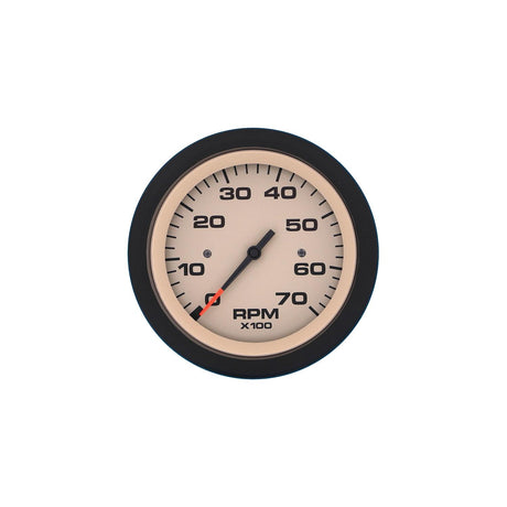 Sierra 59703P Sahara Series 3" Black & Tan 0-7,000 RPM Dial Range Tachometer Gauge with Outboard Alternator or Coil Sender Code