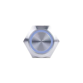 Sierra AV10030B Push-Button Switch, Off/(On), Blue Halo LED