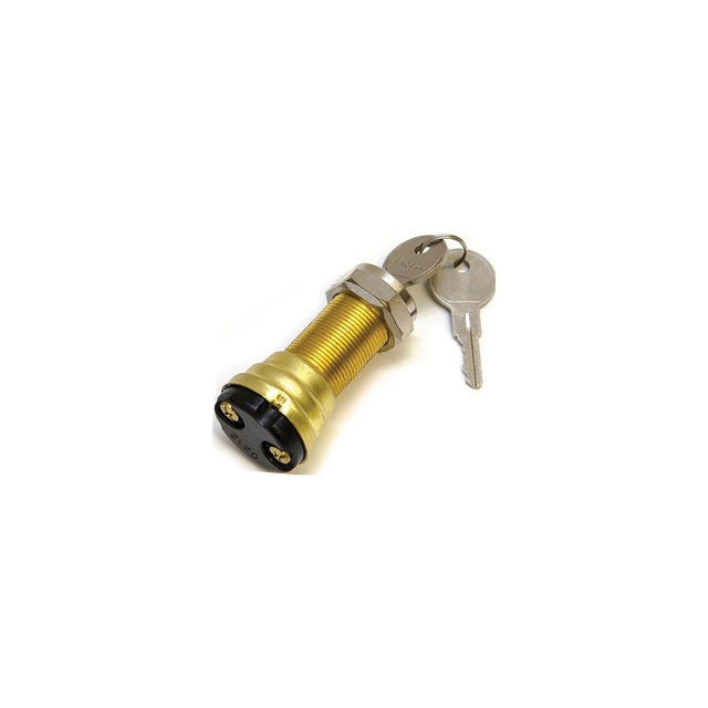 Sierra Conventional 2 Position 1 1/8″ Brass 2 Screw Terminal 12V 15 Amp Ignition Starter Switch