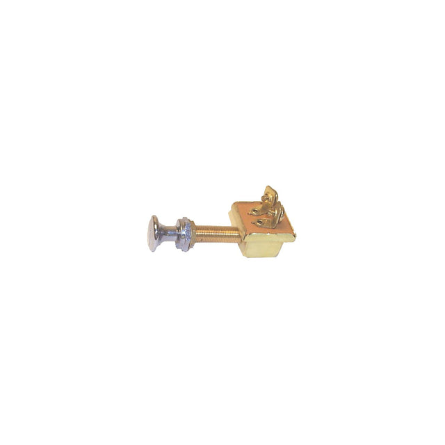 Sierra MP39380 Waterproof Off/On 2 Screw Terminal SPST Push-Pull Switch - Chrome & Brass Knob