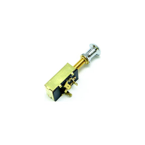 Sierra MP39590 On/Off/On SPDT 4 Blade Terminal Heavy Duty Push Pull Switch - Chrome & Plastic Knob