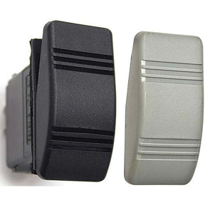 Contura III Non-Illuminated Weather Resistant Rocker Switch, Mom (On)/Off, Black & Gray
