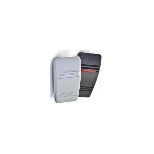 Contura III Non-Illuminated Weather Resistant Rocker Switch, Mom On/Off/Mom On, Black & Gray