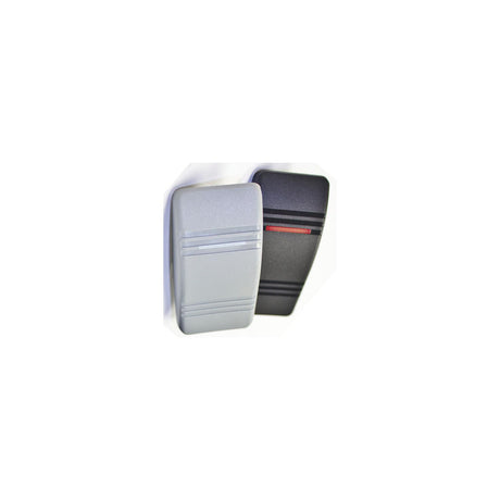 Contura III Non-Illuminated Weather Resistant Rocker Switch, Mom On/Off/Mom On, Black & Gray