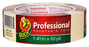 Duck 1362489 Painter's Tape, Professional-Grade, 60 yd L, 1.41 in W, Beige