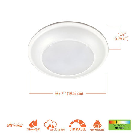 Halo HLS HLS6099301EWH-6BP Surface Light, 132 mA, 120 V, 16 W, LED Lamp, 900 Lumens, 3000 K Color Temp