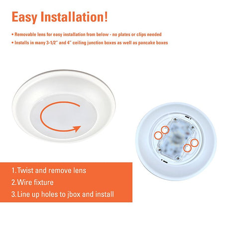 Halo HLS HLS6099301EWH-6BP Surface Light, 132 mA, 120 V, 16 W, LED Lamp, 900 Lumens, 3000 K Color Temp