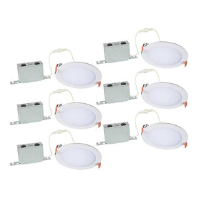 Halo HLB6LSFS5-6PK Canless Downlight, 13.9 W, 120 V, LED Lamp, White, Matte