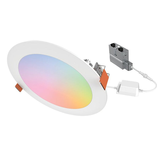 Halo Smart Wi-Fi HLB Series HLB6099WZRGBWMWR Slim Canless Downlight, 12.02 W, 120 V, 1-Lamp, LED Lamp, Plastic, White
