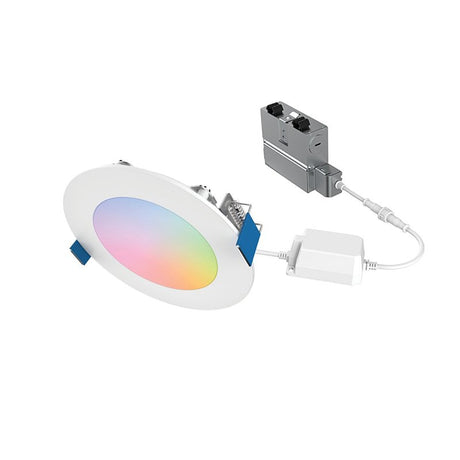 Halo Smart Wi-Fi HLB Series HLB4069WZRGBWMWR Slim Canless Downlight, 9.4 W, 120 V, 1-Lamp, LED Lamp, Plastic, White