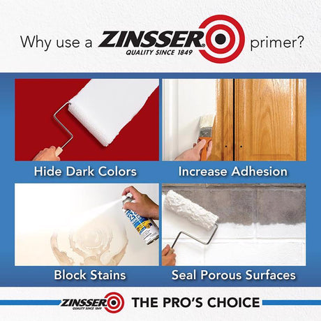 Zinsser Cover Stain White Flat Oil-Based Alkyd Spray Primer and Sealer 13 oz, Pack of 6
