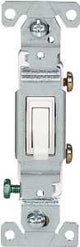 Eaton Wiring Devices C1301-7W Series Toggle Switch, White, 15 A, 120 V, Push-In Terminal, 5-20R
