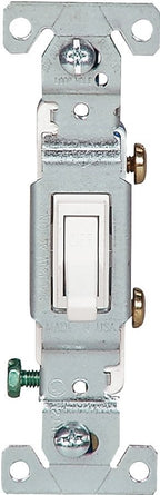 Eaton Wiring Devices C1301-7W Series Toggle Switch, White, 15 A, 120 V, Push-In Terminal, 5-20R