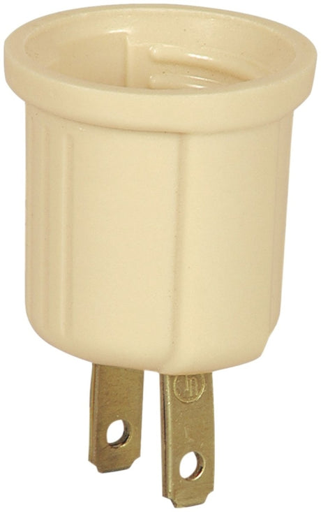 Eaton Wiring Devices BP738V Lamp Socket Adapter, 660 W, 1 -Outlet, Thermoplastic, Ivory, Pack of 5