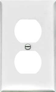 Eaton Wiring Devices BP5132W Wallplate, Standard-Size, 4-1/2 in L, 2-3/4 in W, 1-Gang, Nylon, White, High-Gloss, Pack of 5