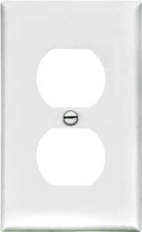 Eaton Wiring Devices BP5132W Wallplate, Standard-Size, 4-1/2 in L, 2-3/4 in W, 1-Gang, Nylon, White, High-Gloss, Pack of 5