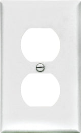 Eaton Wiring Devices BP5132W Wallplate, Standard-Size, 4-1/2 in L, 2-3/4 in W, 1-Gang, Nylon, White, High-Gloss, Pack of 5