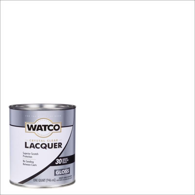 WATCO Gloss Clear Oil-Based Alkyd Wood Finish Lacquer 1 qt, Pack of 6