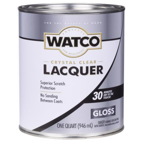 WATCO Gloss Clear Oil-Based Alkyd Wood Finish Lacquer 1 qt, Pack of 6