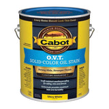 Cabot O.V.T. Low VOC Solid Tintable Ultra White Oil-Based Alkyd Linseed Oil Stain 1 gal, Pack of 4