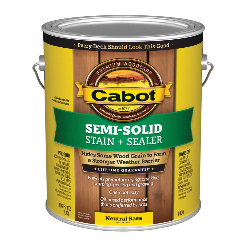 Cabot 140.0001406.007 Semi Transparent Stain, Natural Flat, Neutral Base, Liquid, 1 gal, Pack of 4