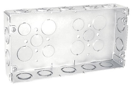 Southwire GB-1583-UPC Multi-Gang Box, 3-Gang, 24-Knockout, 1/2, 3/4 in Knockout, Steel, Silver, Galvanized