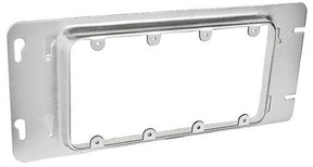 Southwire GBDC-344-UPC Device Ring, 3/4 in L, Rectangular, 4-Gang, Steel, Silver, Galvanized