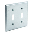 Southwire G39871-UPC 2-Device Toggle Handy Box Cover, 4 in L, 4 in W, Square, 2-Gang, Steel, Silver, Galvanized