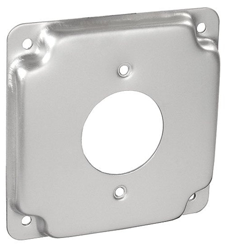 Southwire G1942-UPC Box Cover, 4 in W, Square, 1-Gang, Steel, Silver, Galvanized