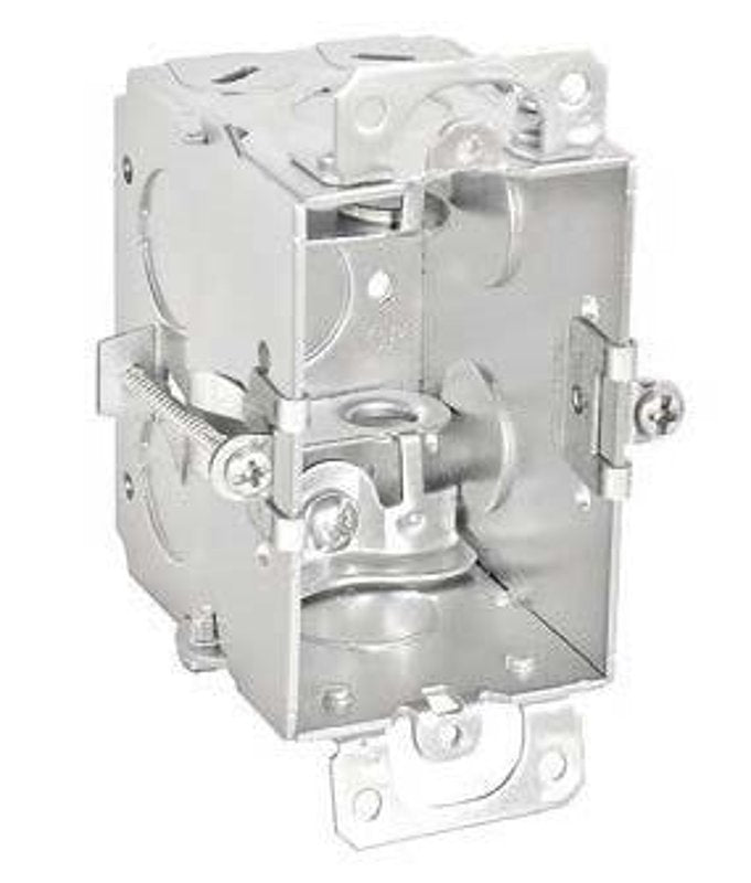 Southwire G601-OWBX-UPC Switch Box, 1-Gang, 11-Knockout, 1/2 in Knockout, Steel, Silver, Galvanized