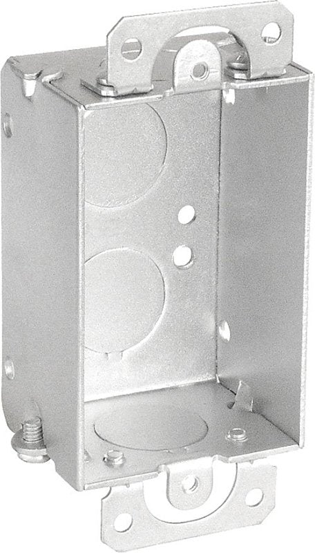 Southwire G500-UPC Switch Box, 1-Gang, 4-Knockout, 1/2 in Knockout, Steel, Silver, Galvanized