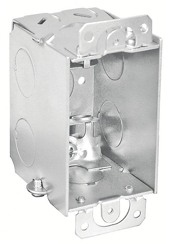 Southwire G601-BX-UPC Switch Box, 1-Gang, 5-Knockout, 1/2 in Knockout, Steel, Silver, Galvanized