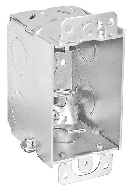 Southwire G601-BX-UPC Switch Box, 1-Gang, 5-Knockout, 1/2 in Knockout, Steel, Silver, Galvanized